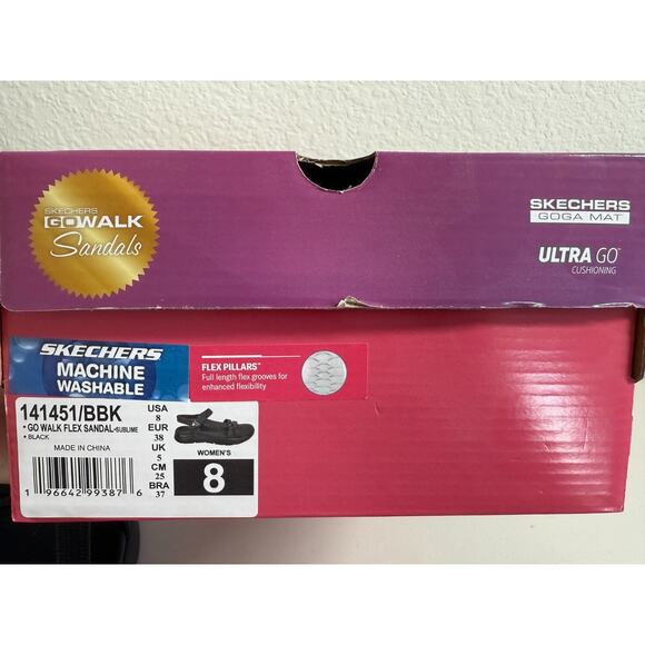 NEW Skechers Go Walk Flex Sublime Strappy Sandals Womens Size 8 Black Goga Mat - Picture 8 of 8
